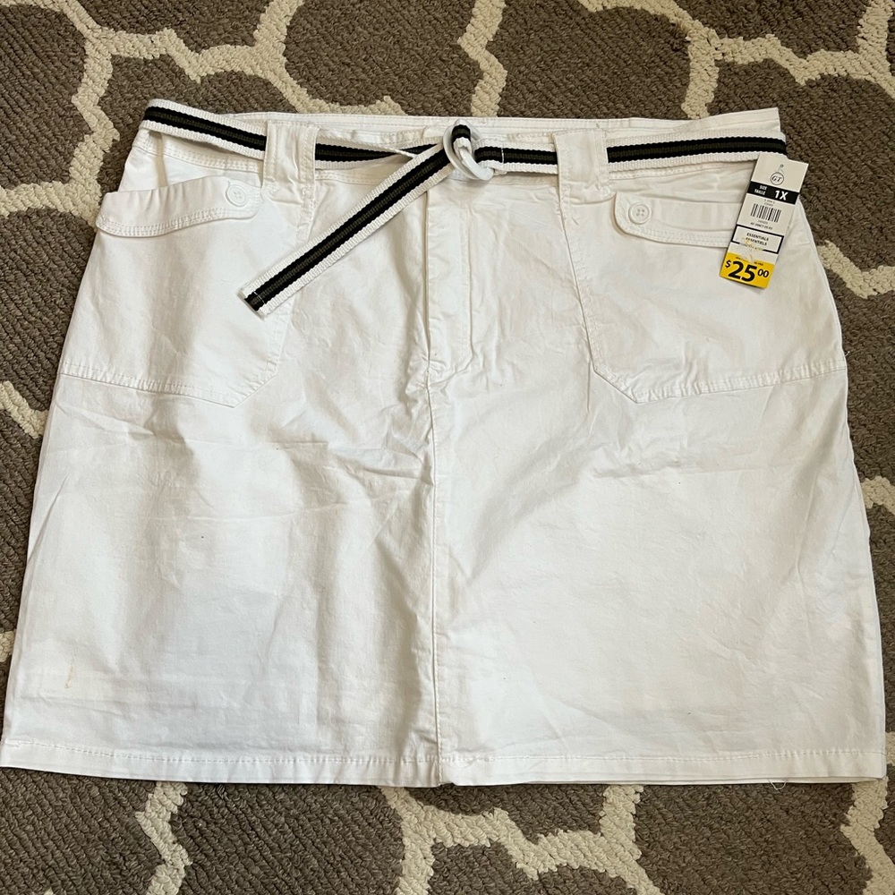 🆕 My Style Skort, Size 1X, green/navy belt, NWT